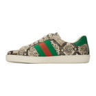 Gucci Beige Python Ace Sneakers