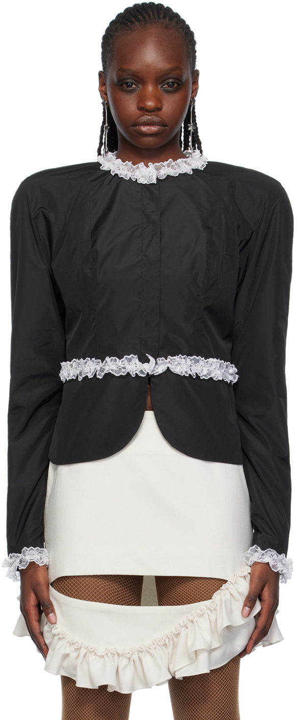 FIDAN NOVRUZOVA Black Padded Shoulder Jacket