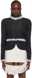 FIDAN NOVRUZOVA Black Padded Shoulder Jacket