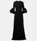 Safiyaa Belted ruffled crêpe gown