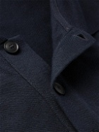 Giorgio Armani - Cotton and Cashmere-Blend Piqué Polo Shirt - Blue