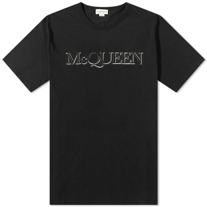 Photo: Alexander McQueen Men's Embroidered Logo T-Shirt in Black/Mix