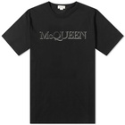 Alexander McQueen Men's Embroidered Logo T-Shirt in Black/Mix