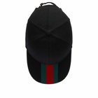 Gucci Men's Web Baseball Cap in Black