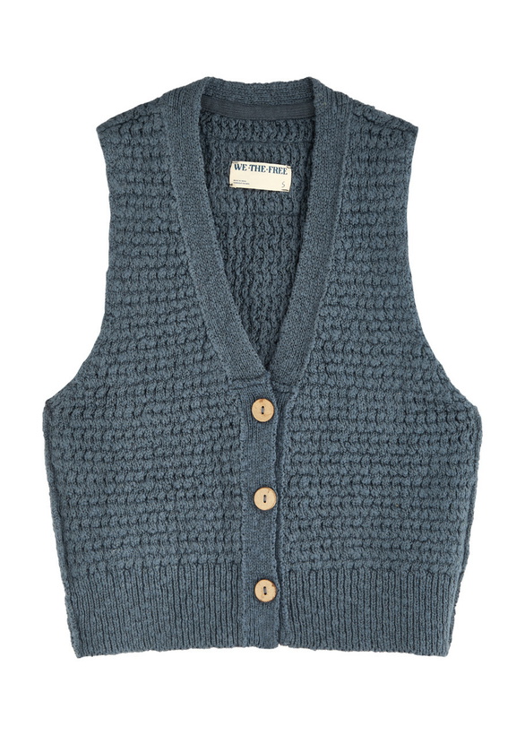 Photo: Free People Ava Cotton-blend Vest Indigo