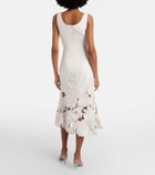 Leo Lin Floral-appliqué midi dress