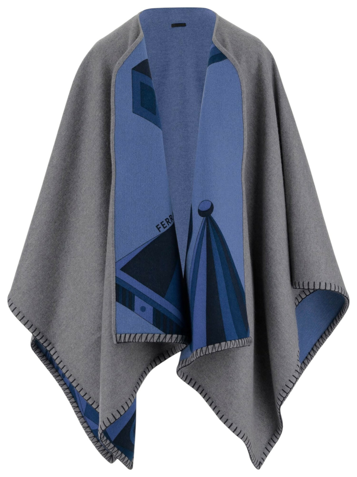 コート SALVATORE FERRAGAMO Embroidered Wool Reversible Cape Ferragamo Embroidered Wool Reversible Cape Salvatore Ferragamo
