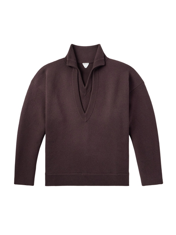 Photo: Bottega Veneta - Oversized Layered Wool Sweater - Brown