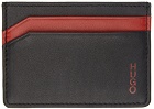 Hugo Black Leather Logo Card Holder