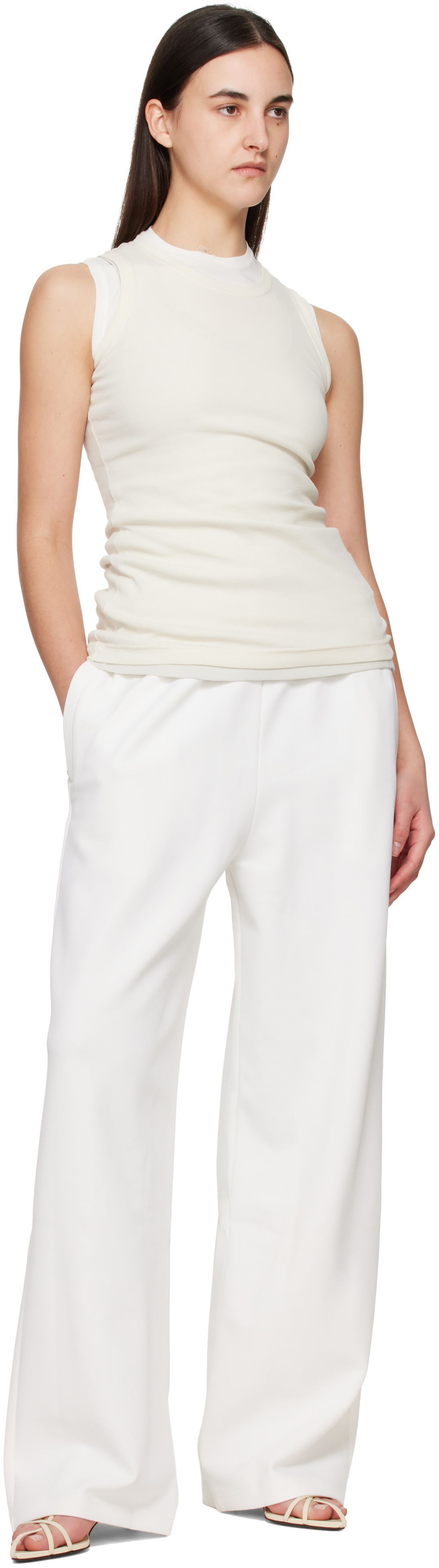 WARDROBE.NYC Off-White Semi Matte Track Lounge Pants