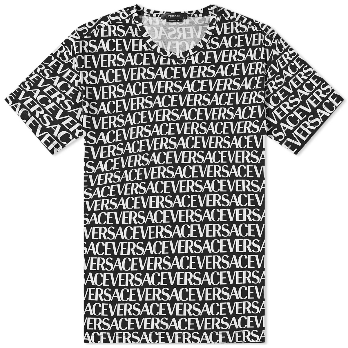 Versace Men's Monogram T-Shirt in Black Versace