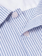 Universal Works - Striped Cotton-Seersucker Half-Placket Shirt - Blue
