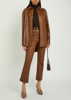 Joseph Duke Straight-leg Leather Trousers Rust