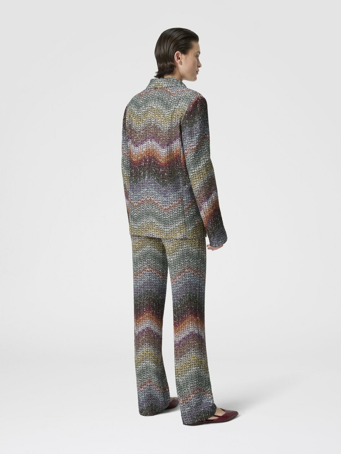 Missoni - Double-Breasted Viscose Lamé Blazer with Sequins, Women, Multicoloured