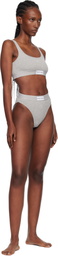 Marine Serre Gray Moon Logo Stretched Jersey High-Waist Briefs