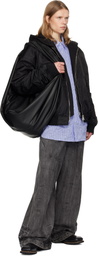 Juun.J Black Hood Detachable MA-1 Bomber Jacket