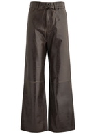 Day Birger ET Mikkelsen Elijah Belted Straight-leg Leather Trousers Brown