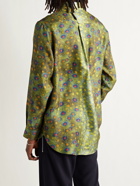 BURBERRY - Button-Down Collar Printed Silk-Twill Shirt - Green