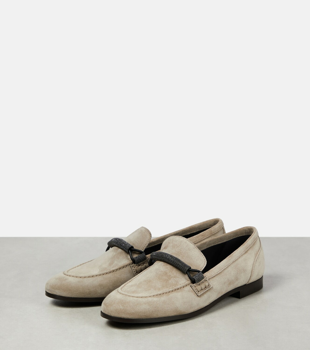 Brunello Cucinelli - Embellished suede loafers Brunello