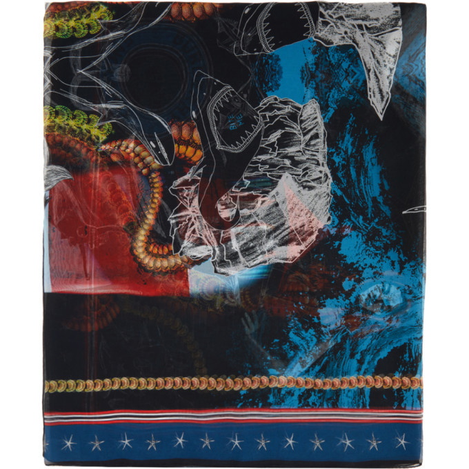 Photo: Burberry Multicolor Silk Chiffon Mermaid Print Scarf