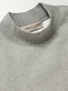 FEAR OF GOD ESSENTIALS - Logo-Flocked Cotton-Blend Jersey Sweatshirt - Gray