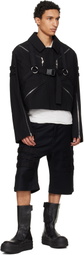 Rick Owens Black Temple Blixa Cropped Cargo Mac Jacket