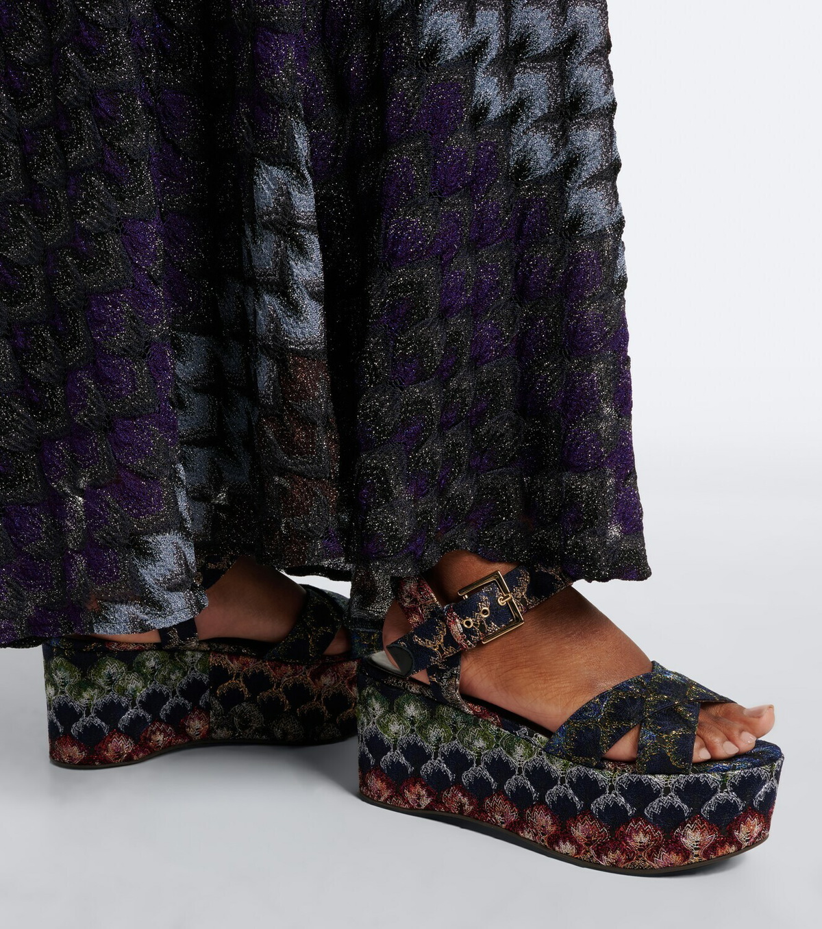 Missoni Julia lamé platform sandals