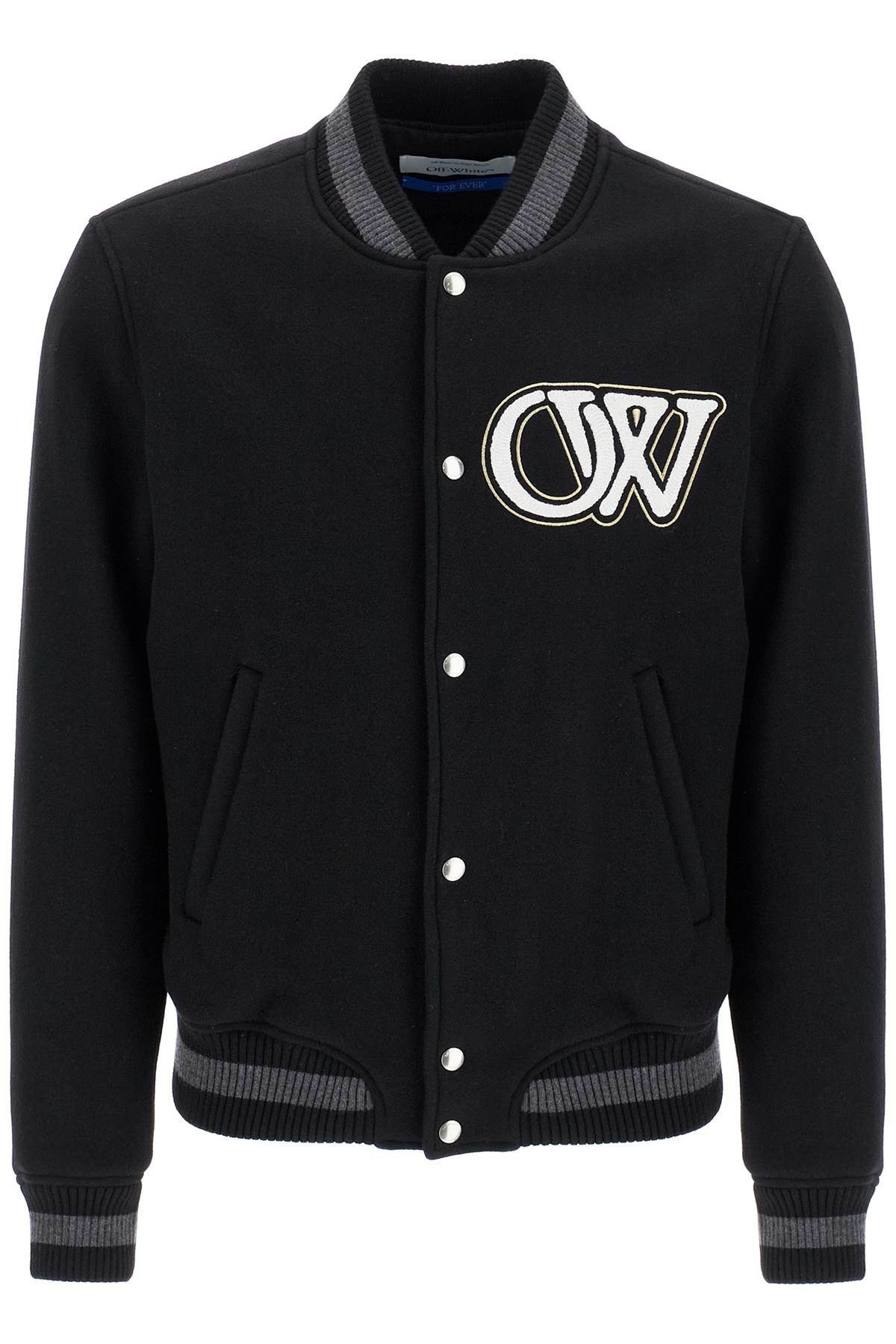 OFF-WHITE embroidered lettering varsity Black Off-White
