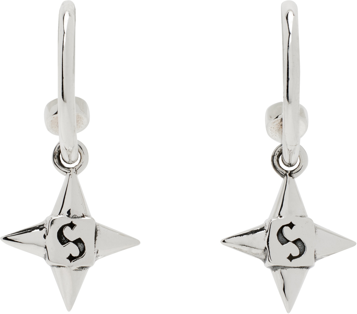 Stolen Girlfriends Club Silver Star Shock Sleepers Earrings