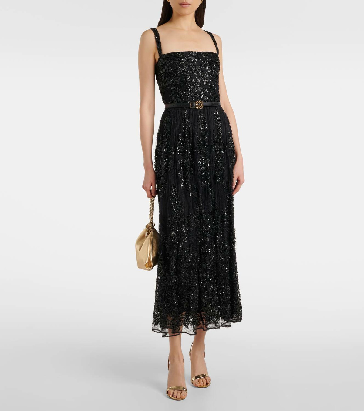 Elie Saab Sequined lace-trimmed cocktail dress Elie Saab