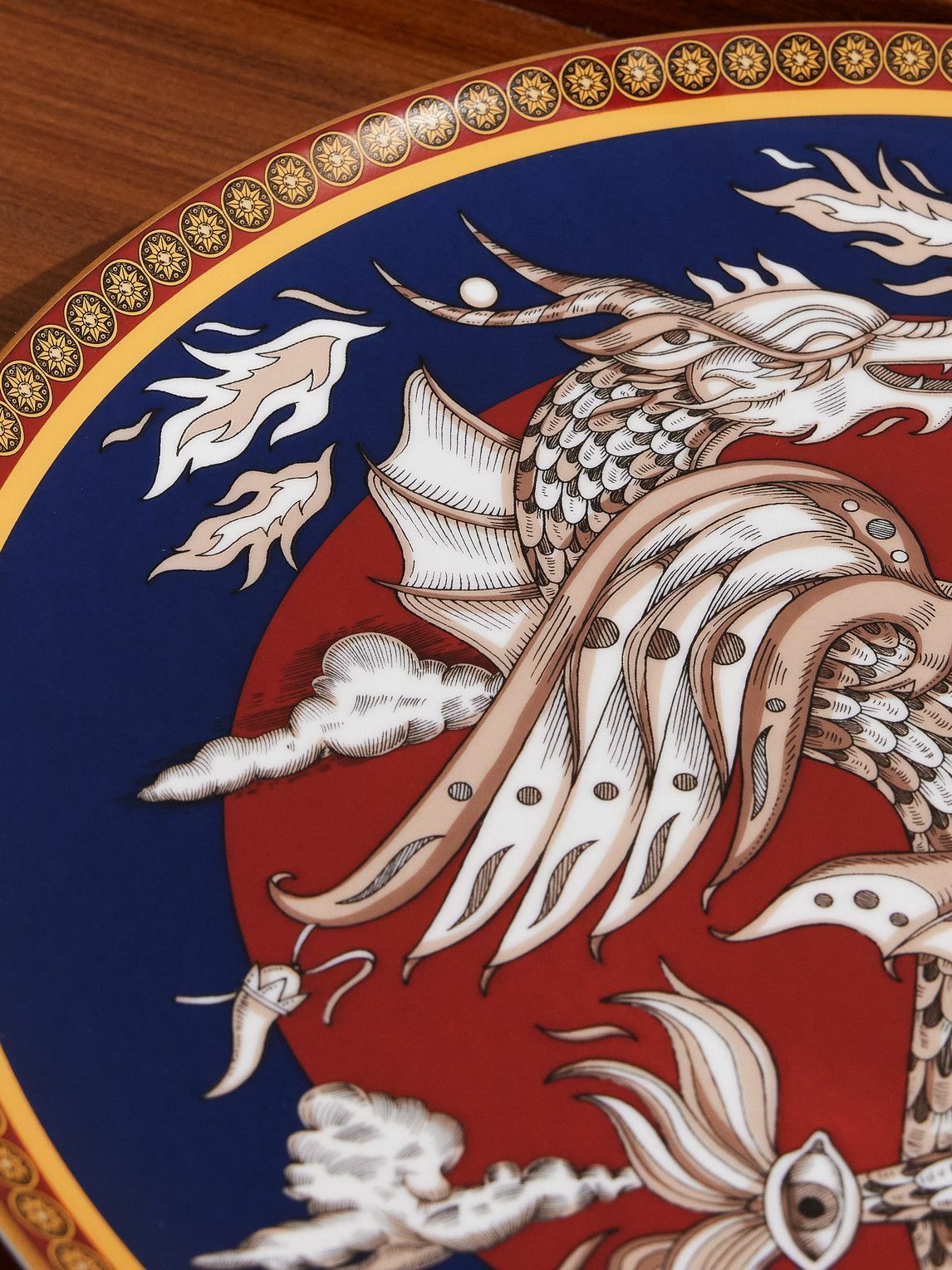 La DoubleJ - The Dragon Gold-Trimmed Porcelain Decorative Plate