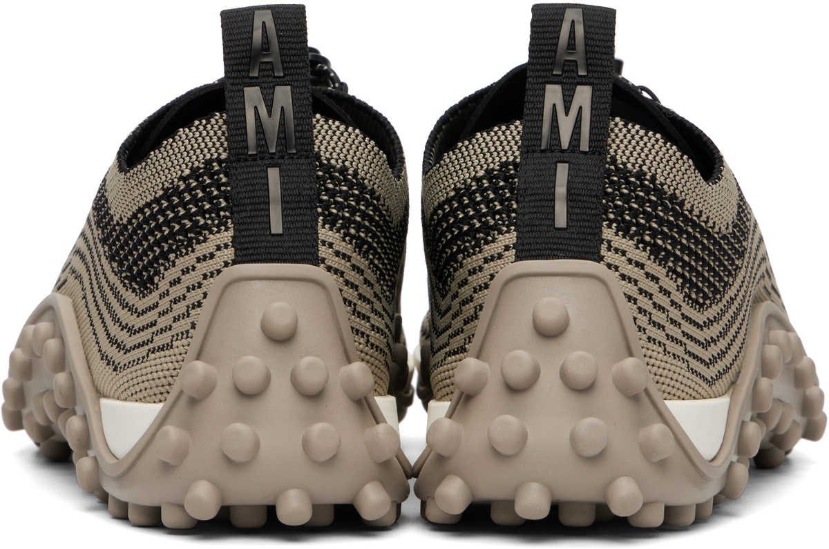 AMI Paris Beige Mirage Knit Sneakers