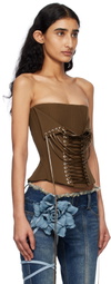 Fancì Club Brown Savannah Lace-Up Corset