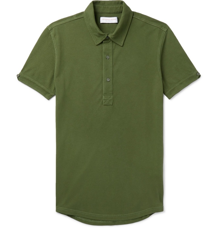 Photo: Orlebar Brown - Sebastian Slim-Fit Cotton-Piqué Polo Shirt - Green