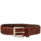 Anderson's Men's Woven Leather Belt in Brown