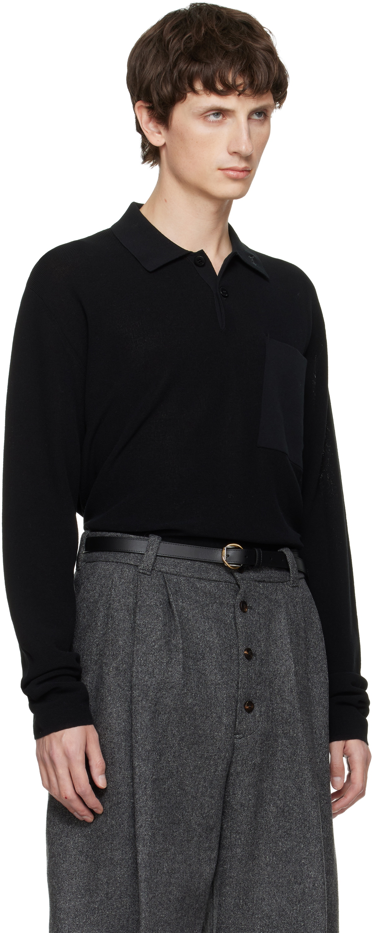 JACQUEMUS Black 'Le Polo Tricot' Polo Jacquemus
