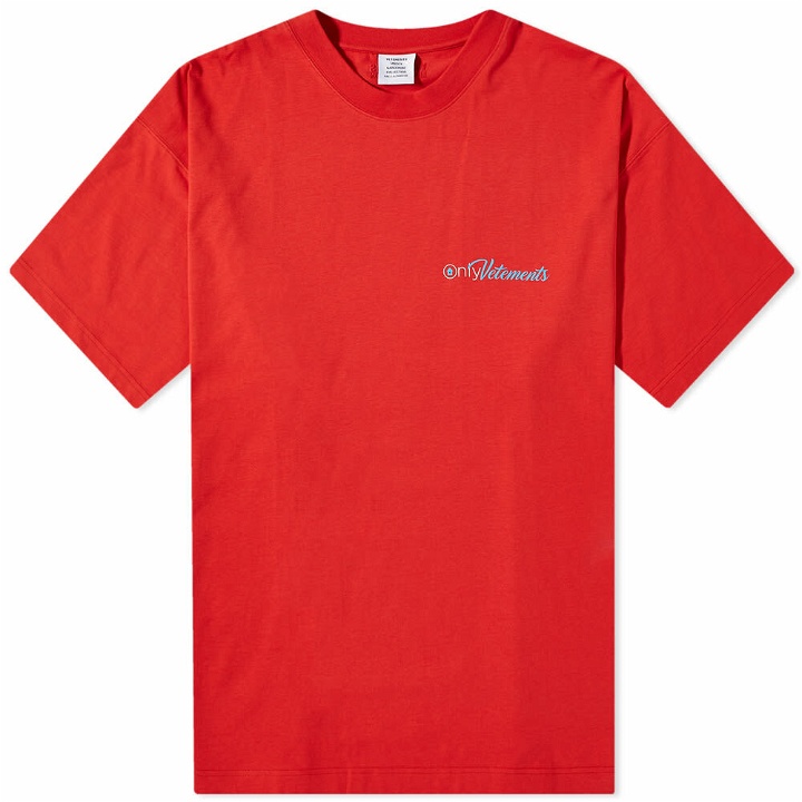 Photo: Vetements Men's Only T-Shirt in Red