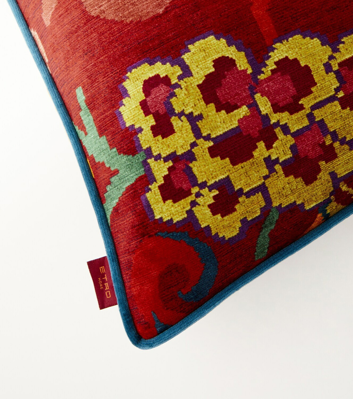 Etro Nimphea floral velvet cushion