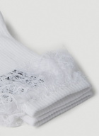 VTMNTS - Lace Barcode Socks in White