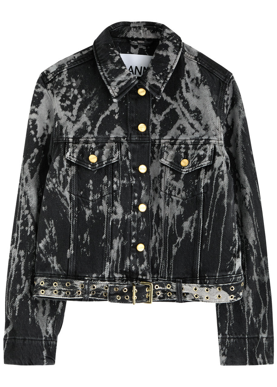 【関税＆送料込み】Ganni Black Denim Jacket Washed Black/Black Black Washed Denim Jacket | GANNI US