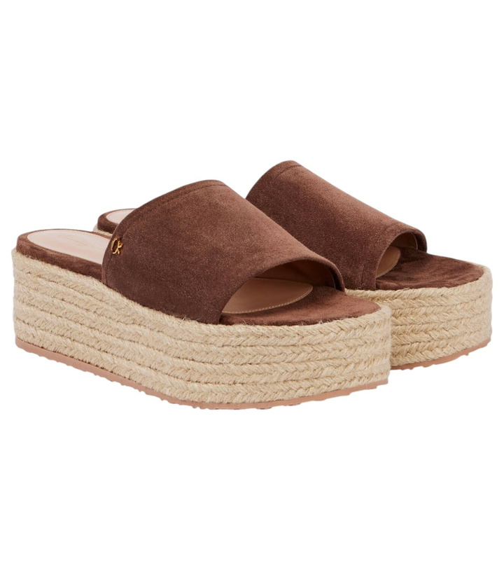 Photo: Gianvito Rossi Suede platform espadrille slides