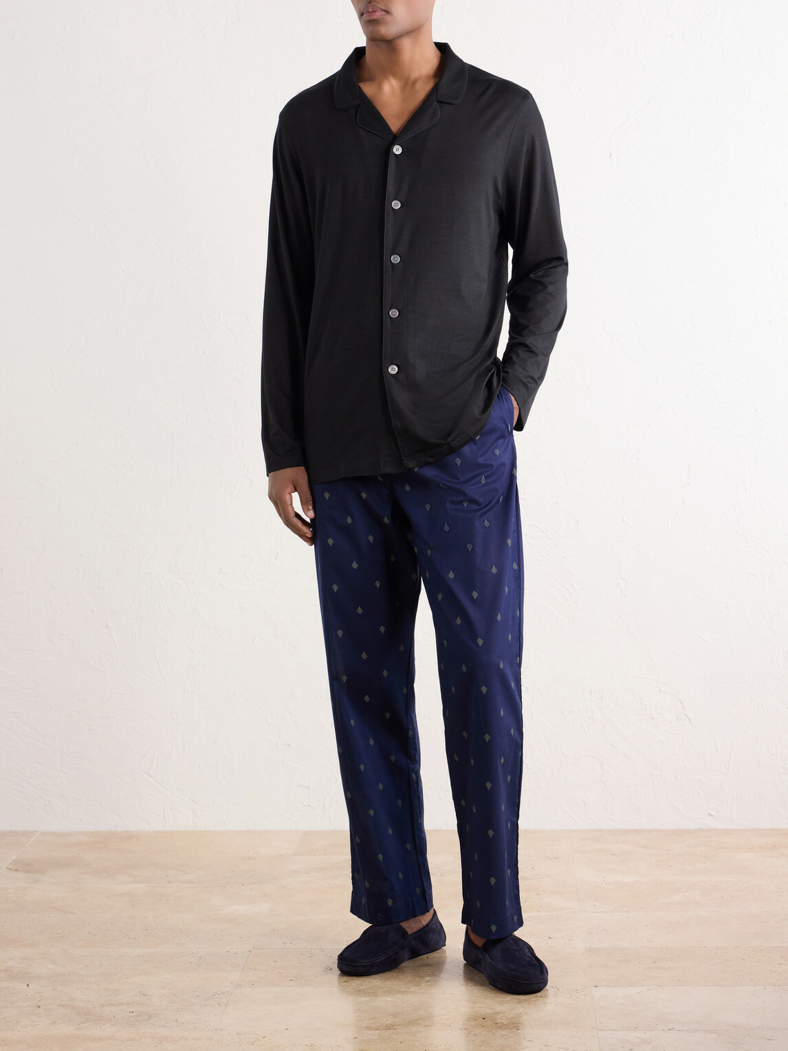 Derek Rose - Nelson 111 Straight-Leg Cotton-Poplin Pyjama Trousers - Blue