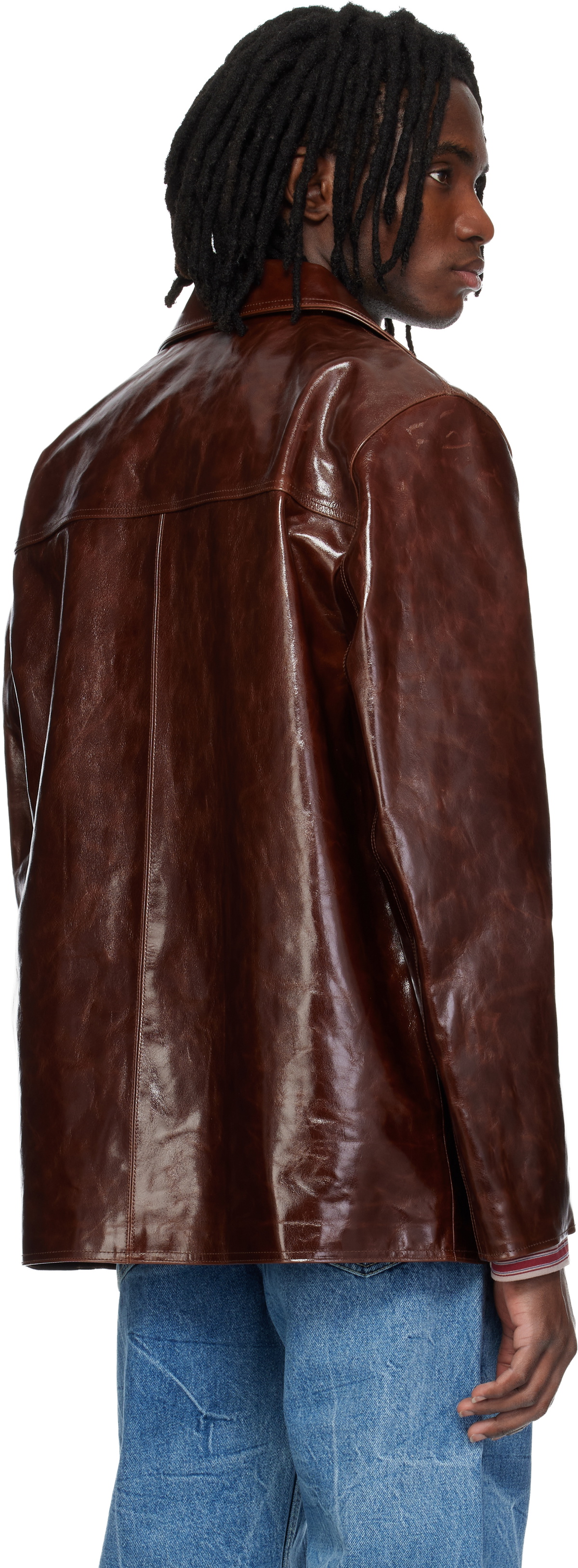 MMIC Brown Boulevard Leather Coat