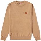 Kenzo Boke Flower Crest Knitted Jumper in Tabac