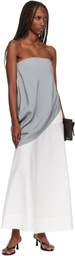 St. Agni Gray Strapless Asymm Drape Top