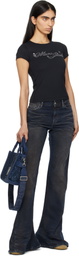 Marc Jacobs Black Charm Logo Shrunken T-shirt