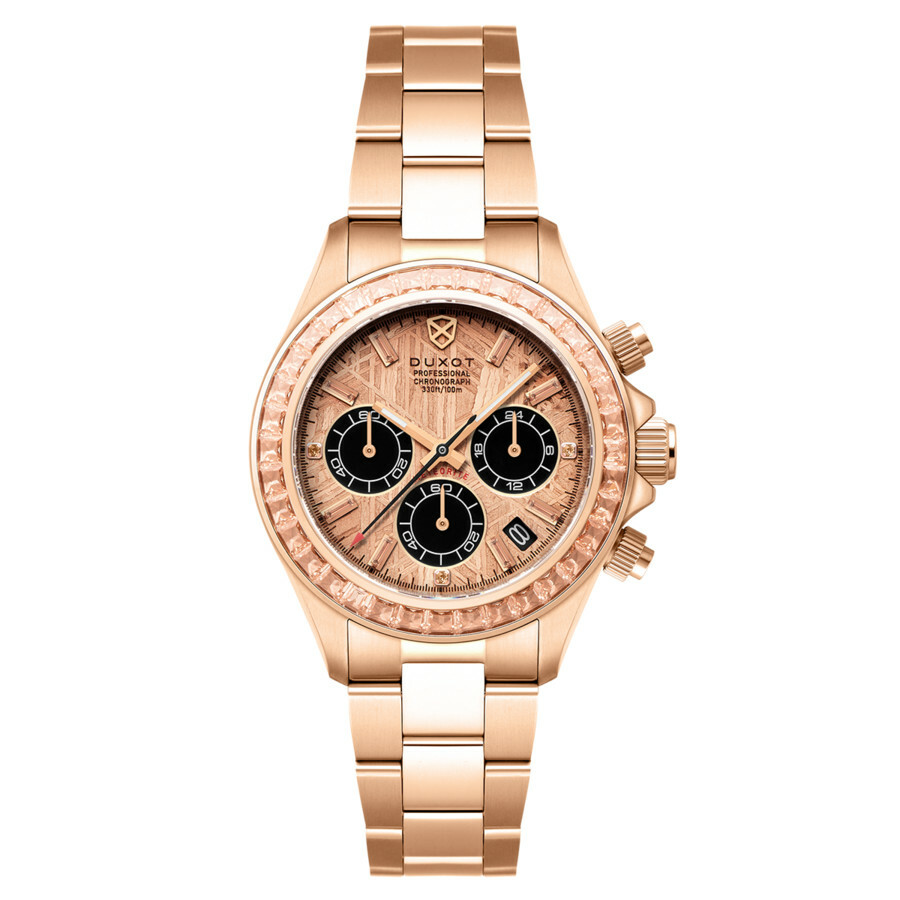 Duxot Accelero Meteorite Chronograph Rose Gold-tone Dial Mens Watch DX-2071-44