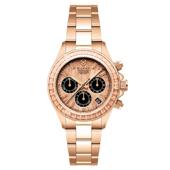 Photo: Duxot Accelero Meteorite Chronograph Rose Gold-tone Dial Mens Watch DX-2071-44