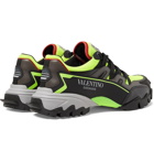 Valentino - Valentino Garavani Climbers Mesh, Leather and Rubber Sneakers - Yellow