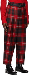 LU'U DAN SSENSE Exclusive Red Check Trousers